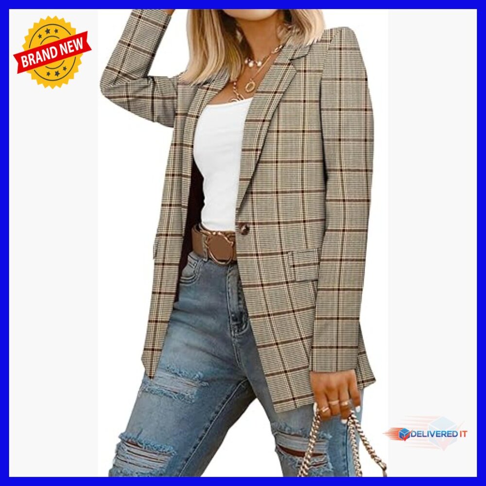 Regular Fit Blazer with Lining and Pockets for Business Casual Wear